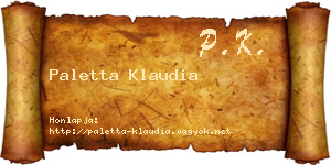 Paletta Klaudia névjegykártya