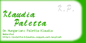 klaudia paletta business card